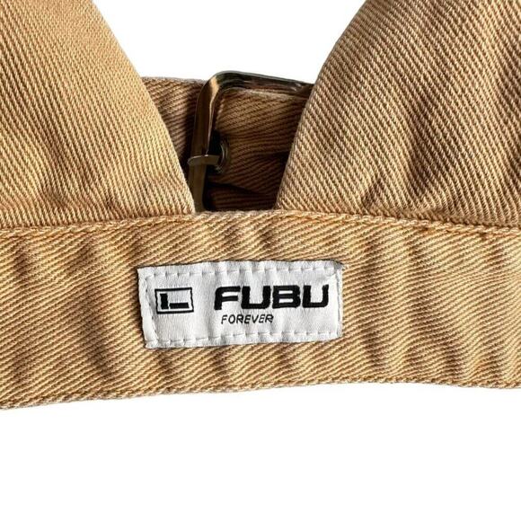 Fubu x Forever 21 Bralette Women's L‎ Tan Y2K Buckle Closure Summer - Picture 2 of 7